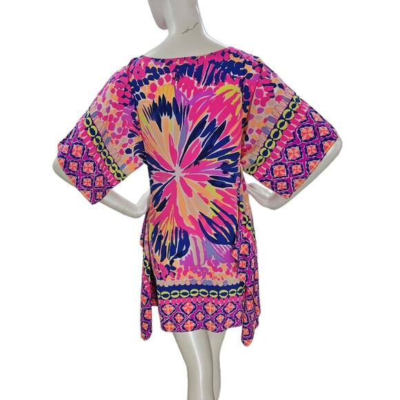 Lilly Pulitzer Caftan Dress Womens XXS XS Julie Silk Summer Sunset Multicolor - Picture 2 of 12